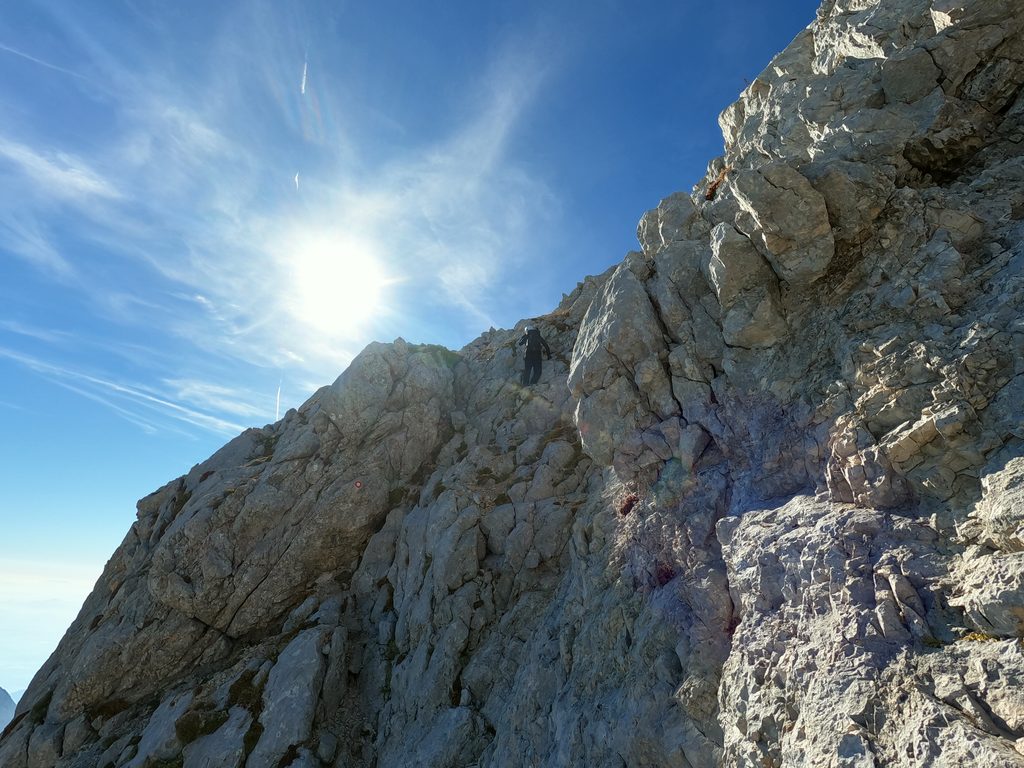 In the rock face of Skuta, Slovenia